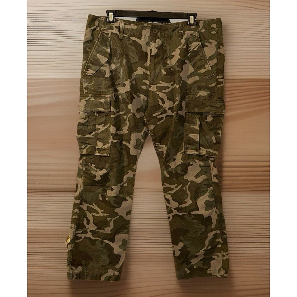 Gap Built Out Cargo Pants Men 34x32 Green Camo Utility Straight Leg Grunge 2016 - Picture 3 of 14
